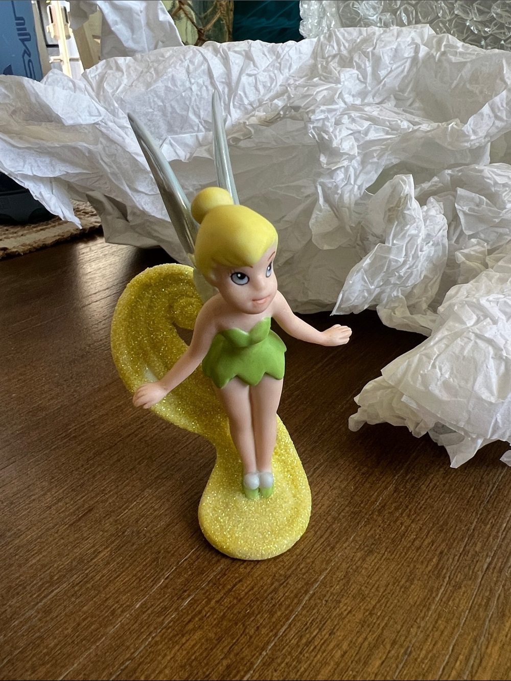 Tinker Bell Figurine - Yellow Glitter Base
